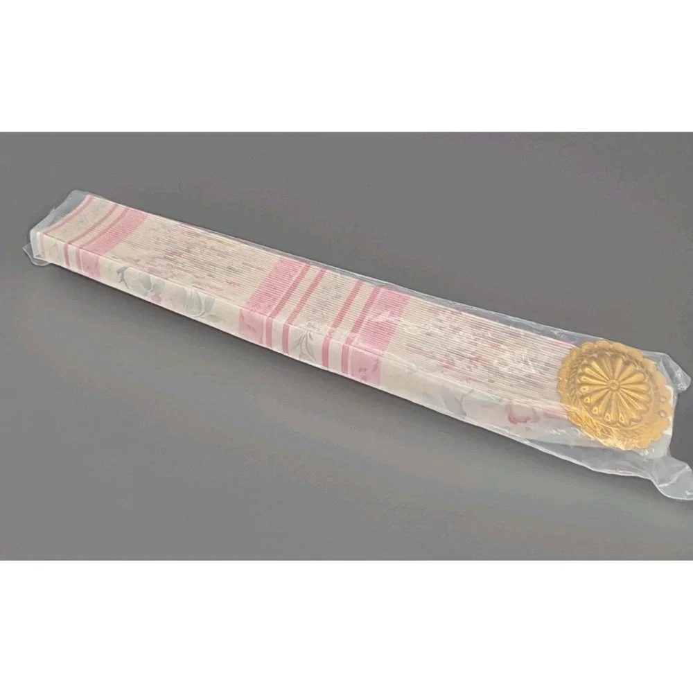 Vintage Neat Pleats L178 Fan Valance Window Topper Pink Floral Shabby Chic